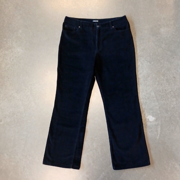 Tahari Black Stretch Cotton Corduroy Straight Leg Pants- Sz. 12 - Picture 2 of 9